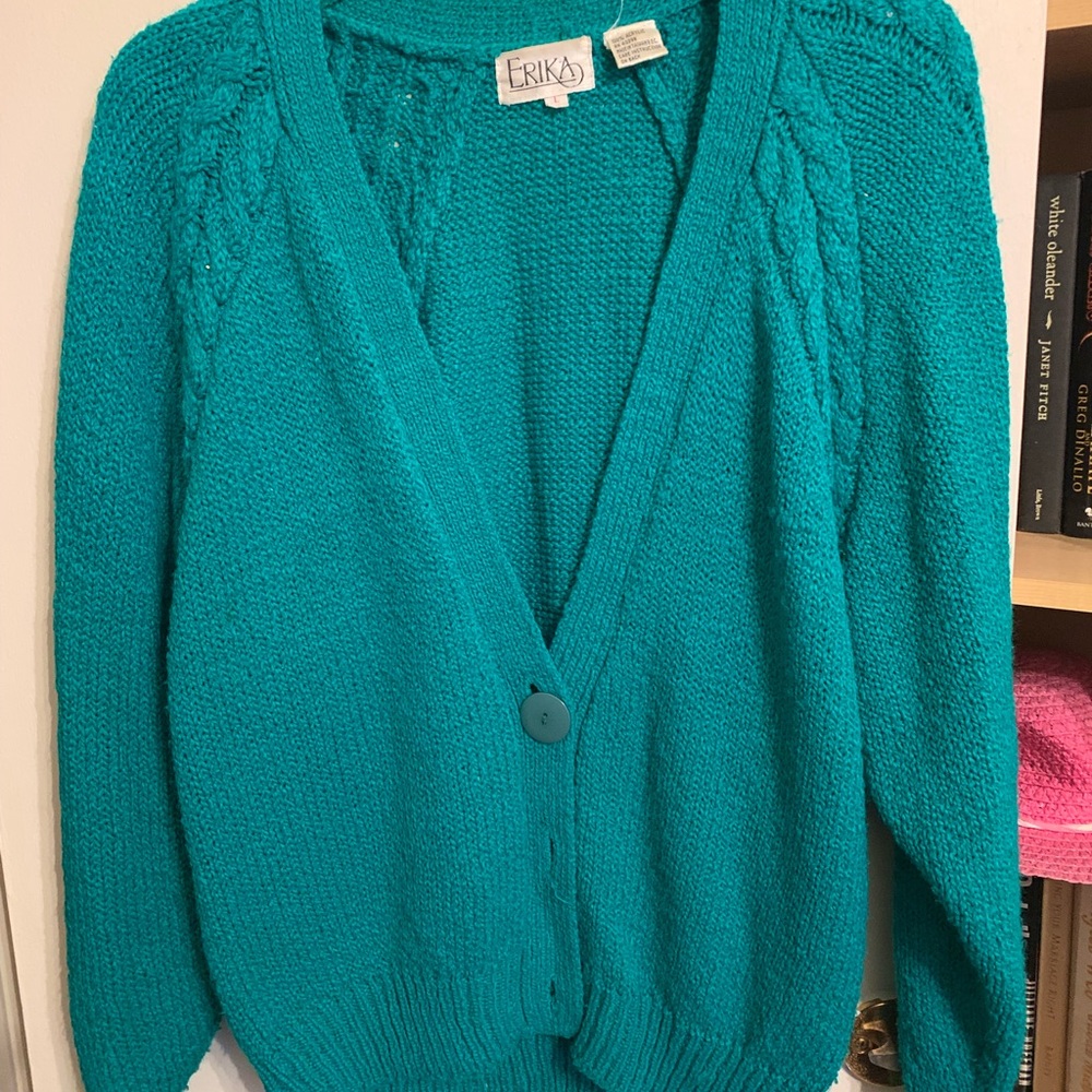 Erika Women's Teal Knit Cardigan